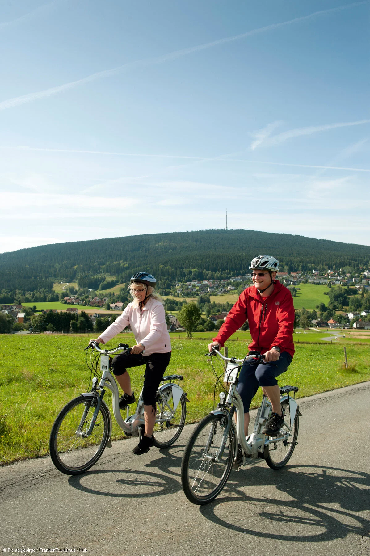 Radeln, Ausblick auf den Ochsenkopf (Bischofsgrün, Fichtelgebirge)