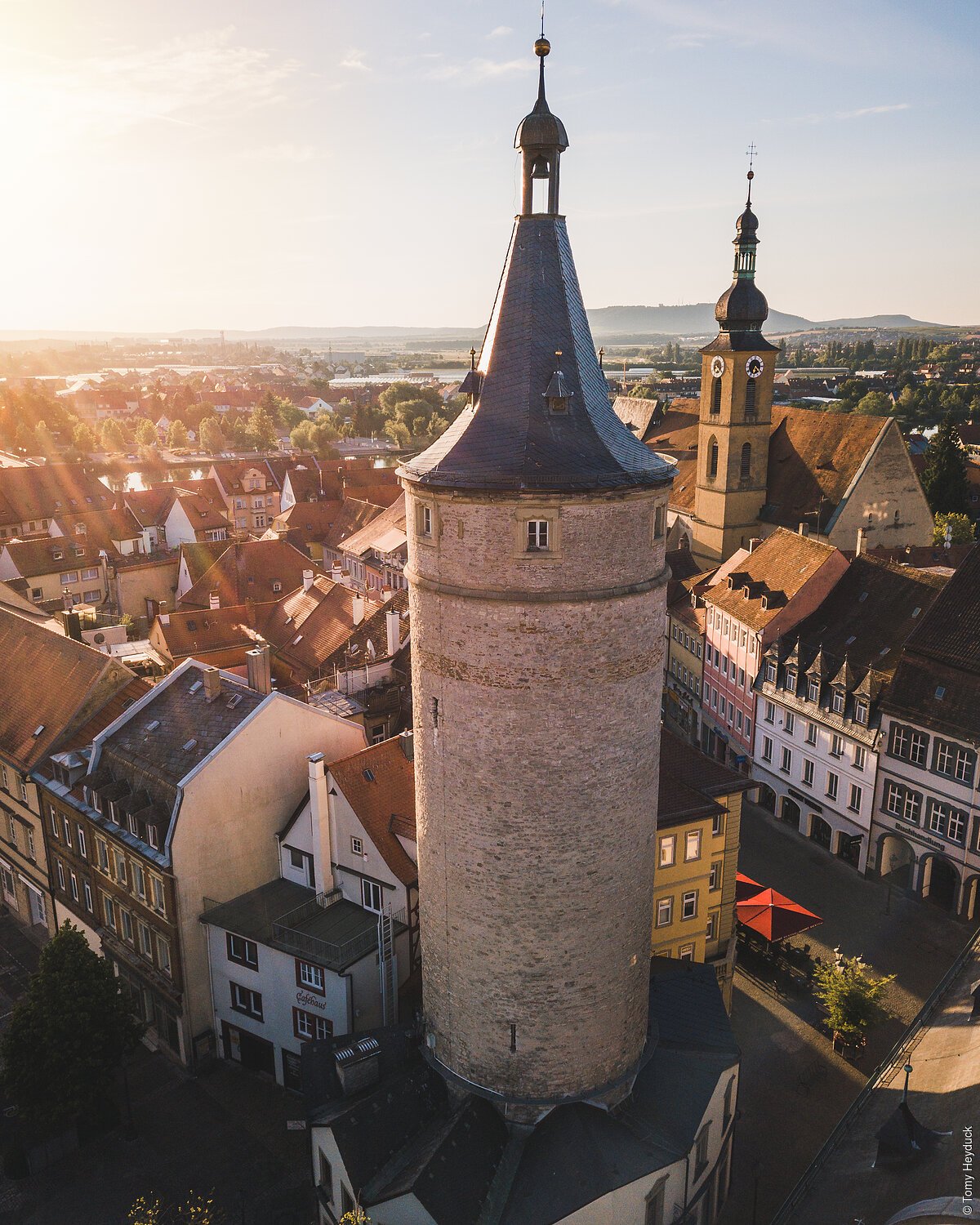 Marktturm, Katholische Kirche (Kitzingen, Fränkisches Weinland)