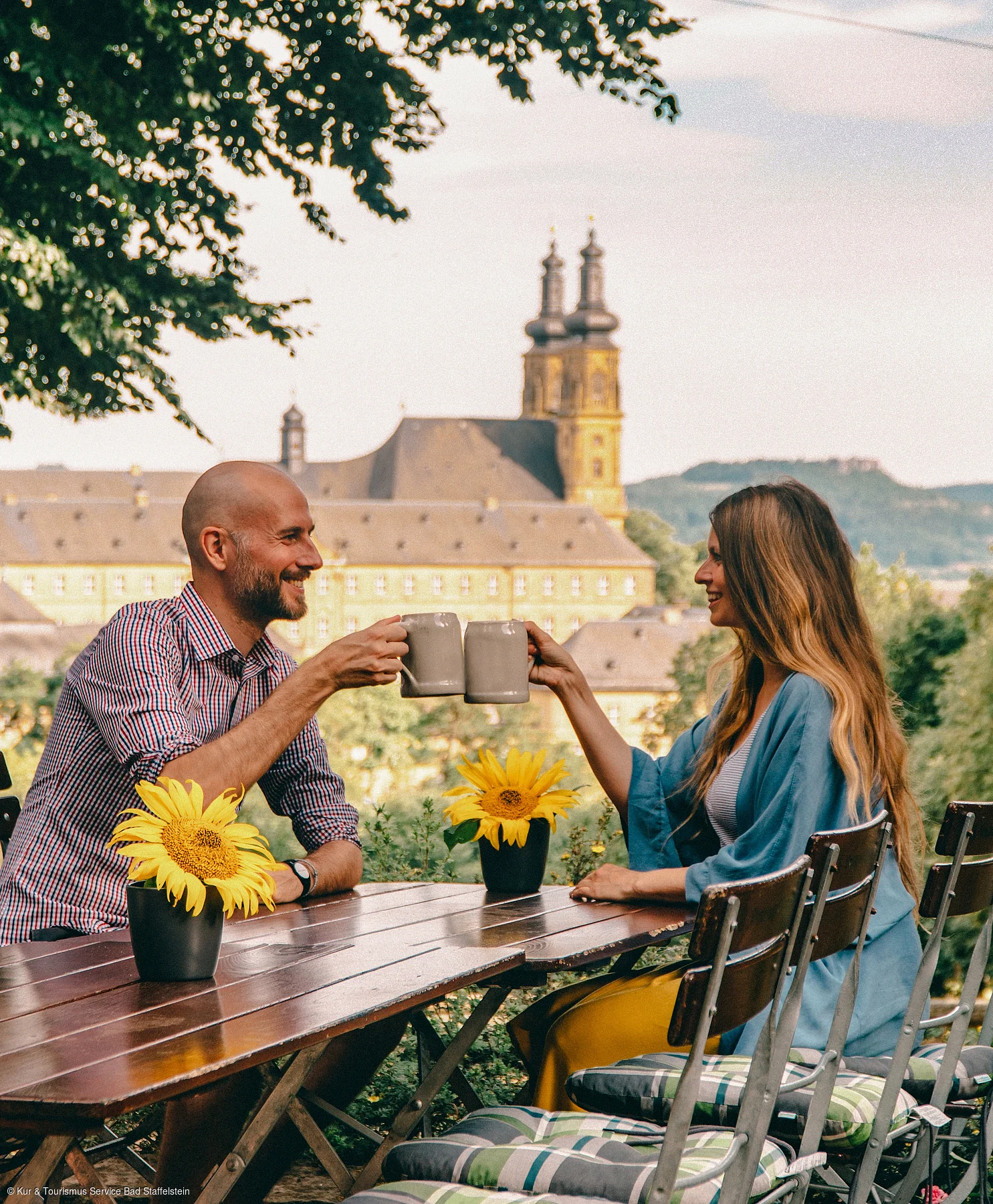 Genuss mit Blick auf Kloster Banz (Bad Staffelstein, Obermain.Jura)